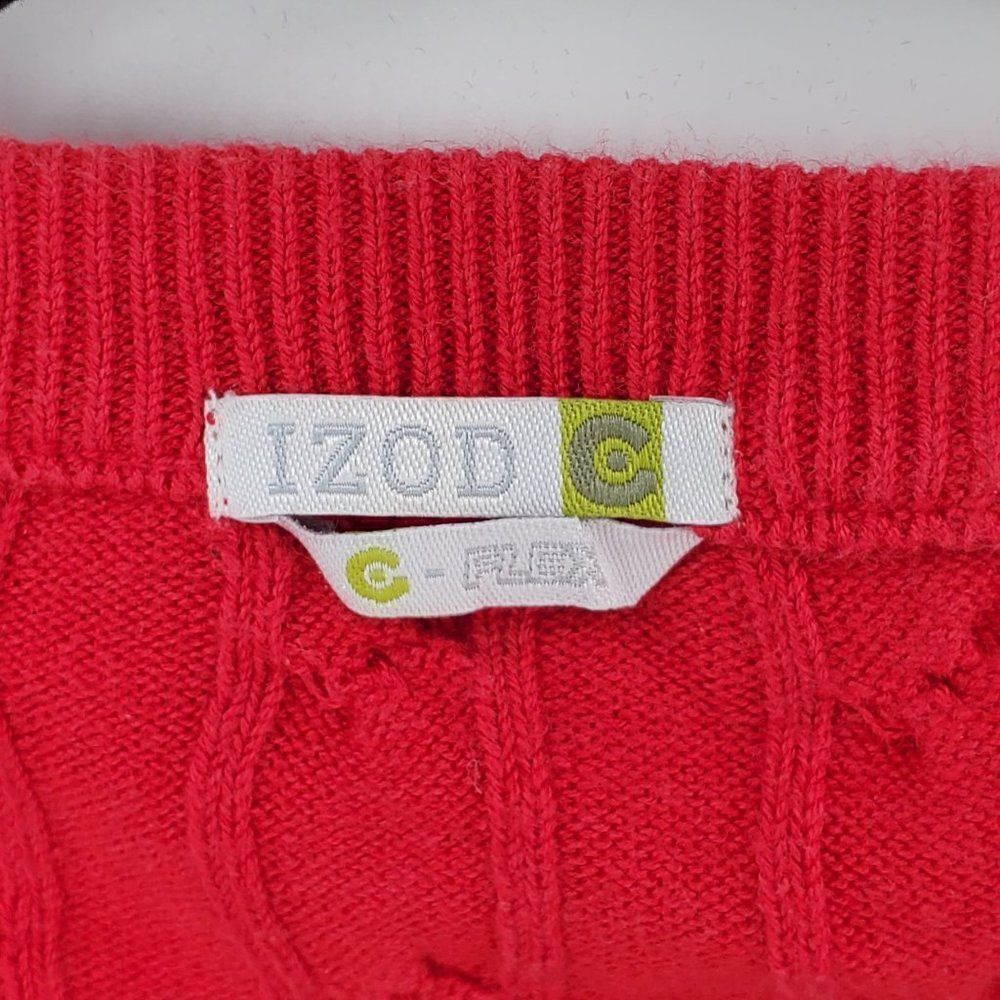 Izod C Flex Women's Sweater Cable Knit V Neck Red Size Small - Picture 3 of 9